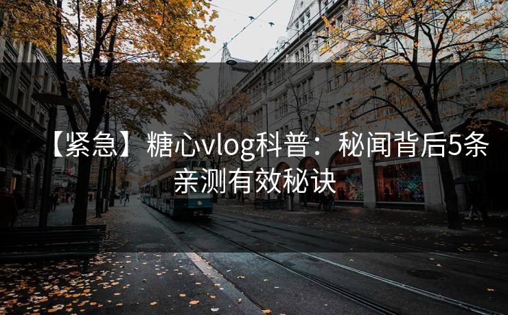 【紧急】糖心vlog科普：秘闻背后5条亲测有效秘诀
