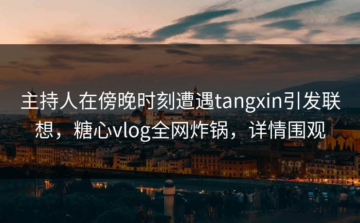 主持人在傍晚时刻遭遇tangxin引发联想，糖心vlog全网炸锅，详情围观
