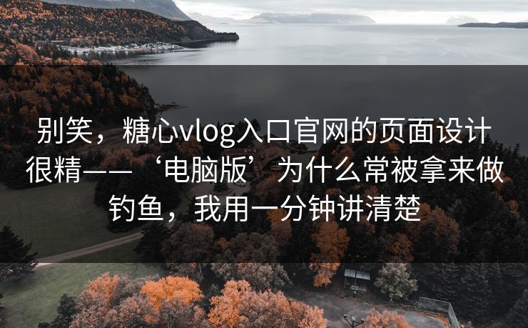 别笑，糖心vlog入口官网的页面设计很精——‘电脑版’为什么常被拿来做钓鱼，我用一分钟讲清楚