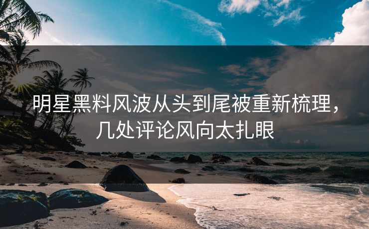 明星黑料风波从头到尾被重新梳理，几处评论风向太扎眼